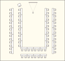 コの字型 / 2名掛け 68名